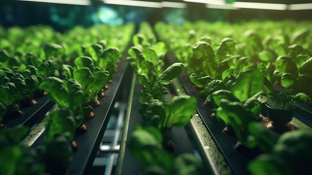 Biologische groenteboerderij Futuristische technologieën van de toekomst Generatieve AI