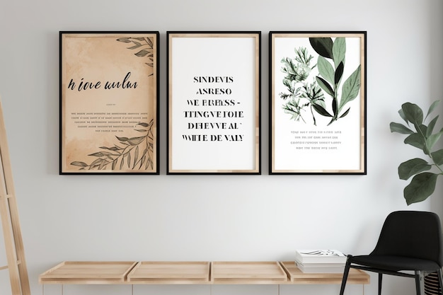Biologische platte quote box frame-collectie