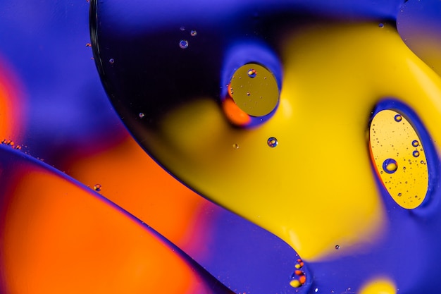 Photo biology, physics or chemistry abstract background. oil in water