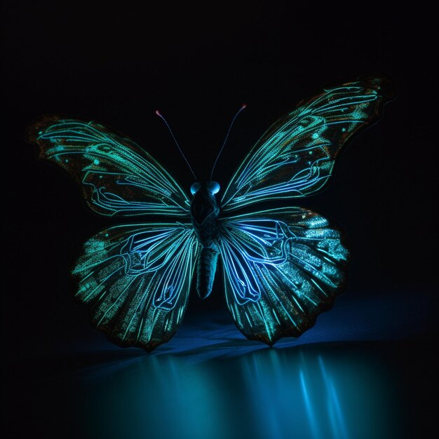 Photo bioluminescent butterfly neon lighting13