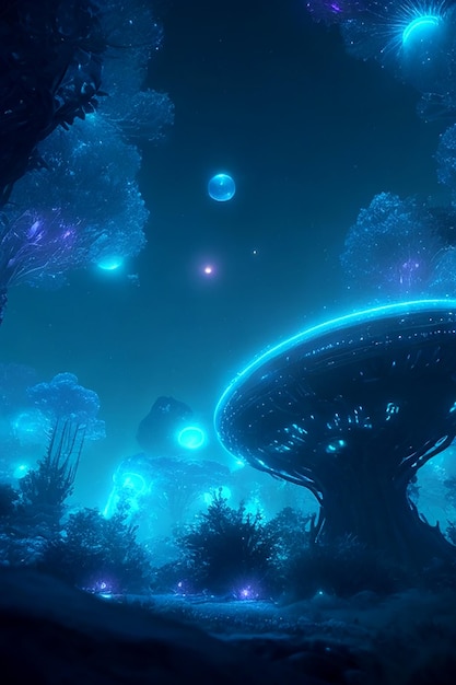 Bioluminescent galaxy aliens new culture unreal engine 4k