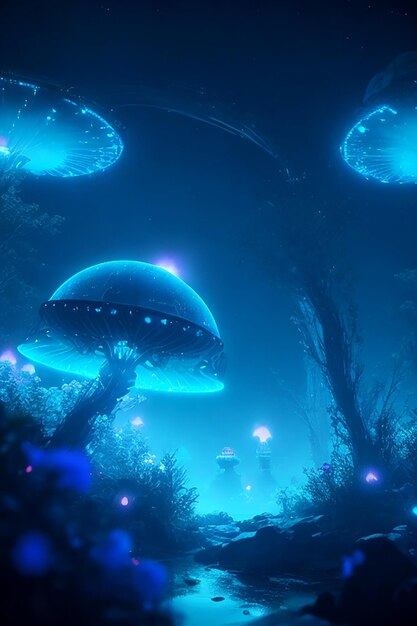 Bioluminescent galaxy aliens new culture unreal engine 4k