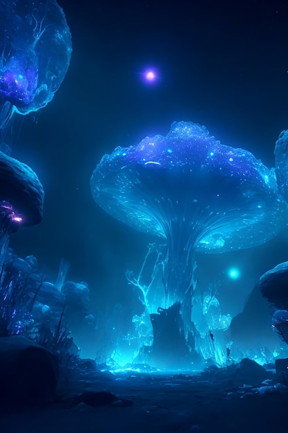 Bioluminescent galaxy aliens new culture unreal engine 4k