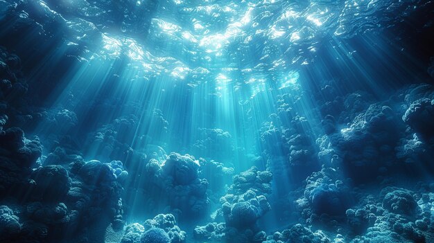Bioluminescerende onderwater symfonie achtergrond