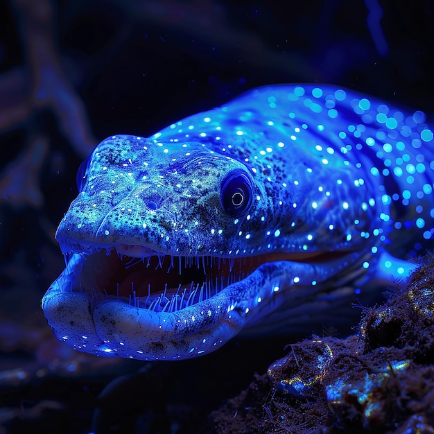 Bioluminescerende zeemonster aal