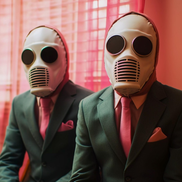 原子力戦争後の核地帯のバイオマスク・ファッション 生成人工知能