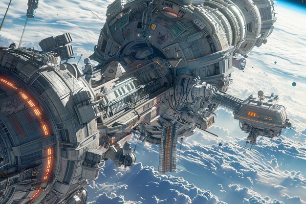 Biomechanical space station with a diverse crew of