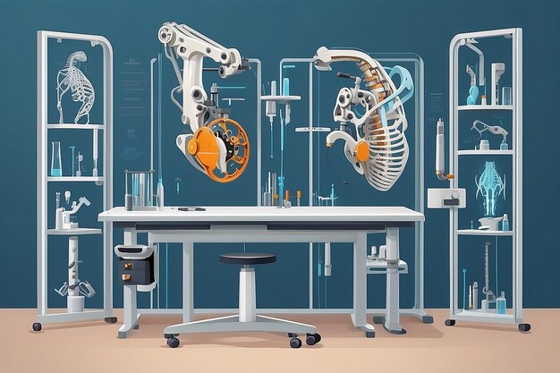 Photo biomechanics lab detailed joint models in vector flat style