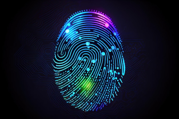 Biometric fingerprint and cyber security concept