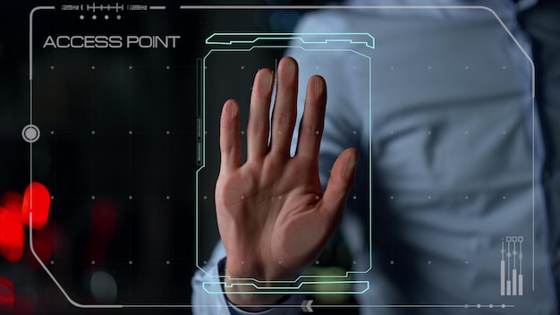 biometrical access system deny app launching process identification close up