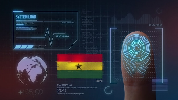 Biometrisch identificatie-systeem voor vingerafdrukken. Ghana Nationaliteit