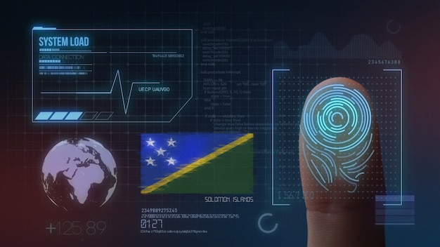 Biometrisch identificatie-systeem voor vingerafdrukken. Salomonseilanden Nationaliteit