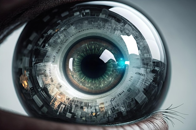 Bionische oog- of contactlens die digitale informatie weergeeft