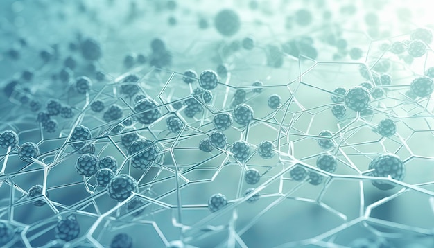 Биотехнологические клеточные взаимосвязанные линии 3D иллюстрации биотехнологии или биотехнологии Generative ai