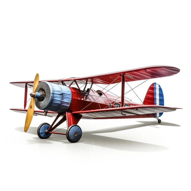 Biplane on white background