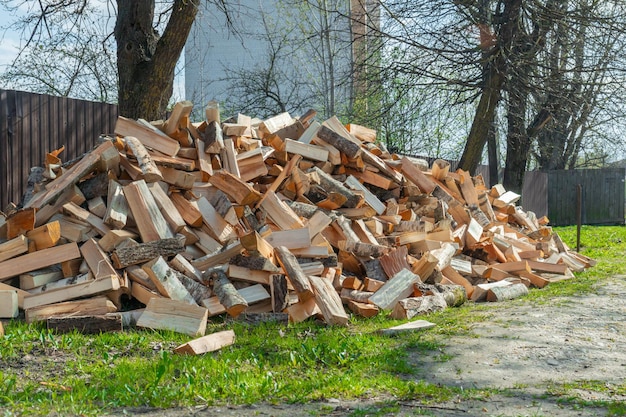 Birch firewood chopped