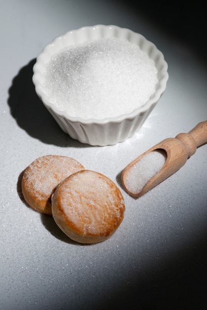 Photo birch sugar still life