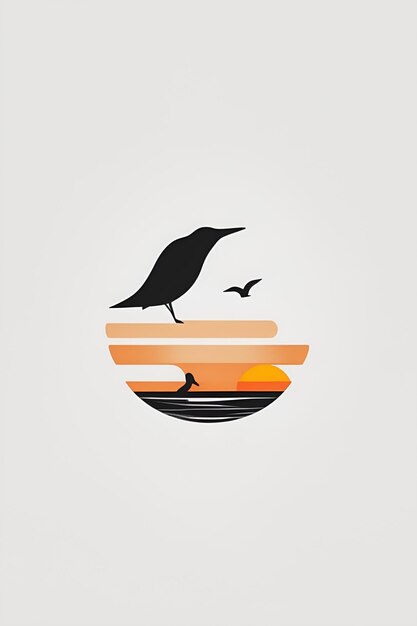 Photo a bird on a bowl with the words logo