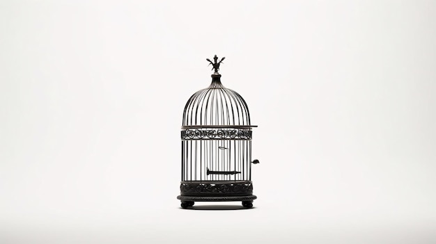 Photo a bird cage with a bird inside