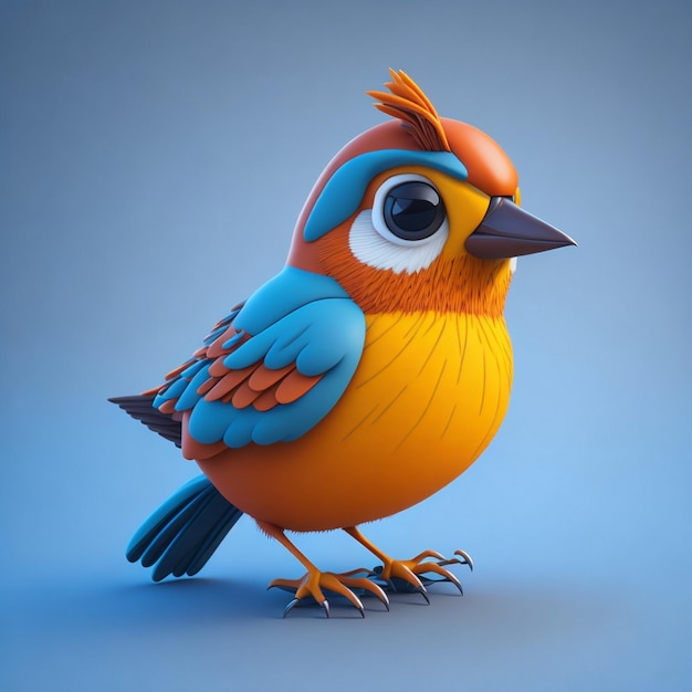 Bird cartoon bird love icon image cute comic style wild bird illustration 3D rendering C4D