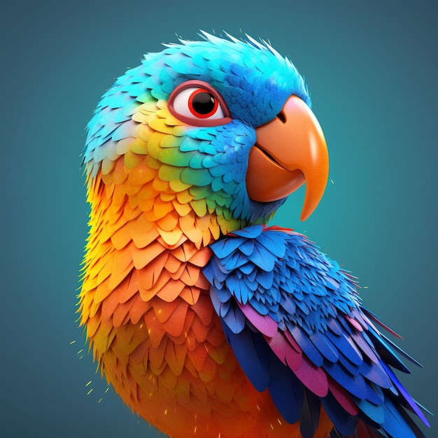非常に特別で美しい色の鳥のキャラクター