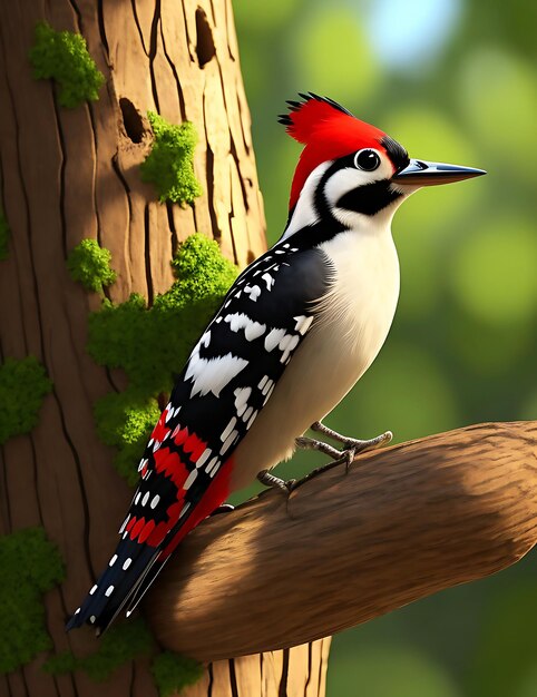 Photo bird a colorful bird sitting on a branch with flowers ai generated