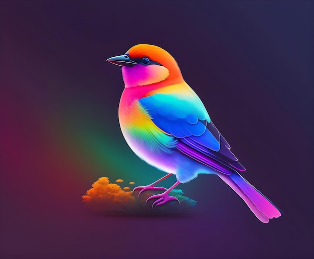 bird colorful gradient design illustration