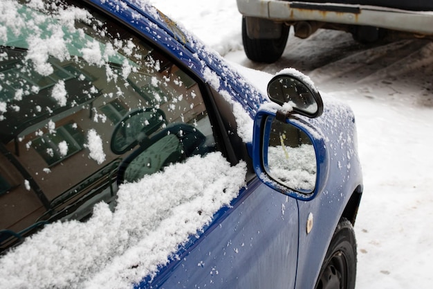 Bird droppings on a car close up