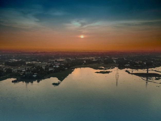 A Bird eye view of Sunset Dhaka Bangladesh