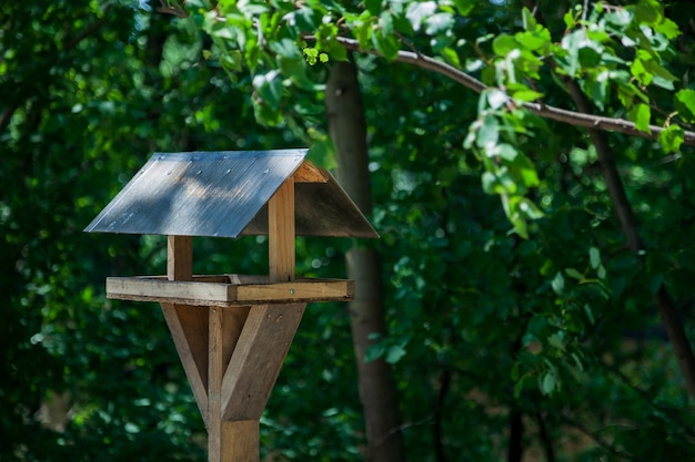 Bird feeder house on stick for birds fun apartment