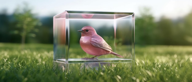 Bird in a glass box