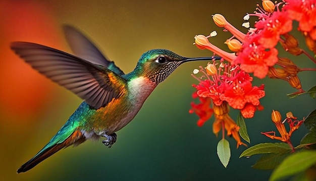 Bird hummingbird in nature Generative AI