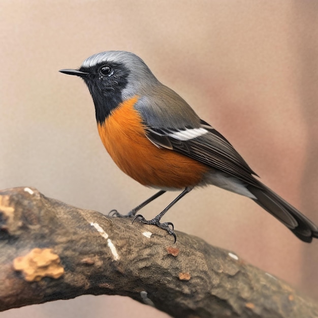 背景がぼやけた枝に鳥が座っています。