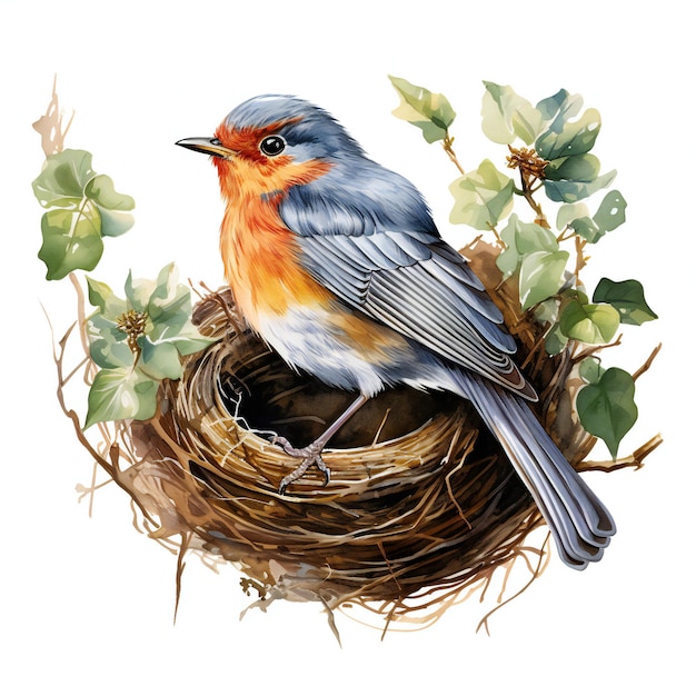 A bird is sitting in a nest with the words " the name " on it.