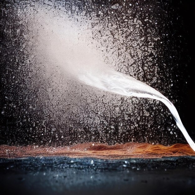 Foto un uccello spruzza acqua su un ramo che spruzza acqua.