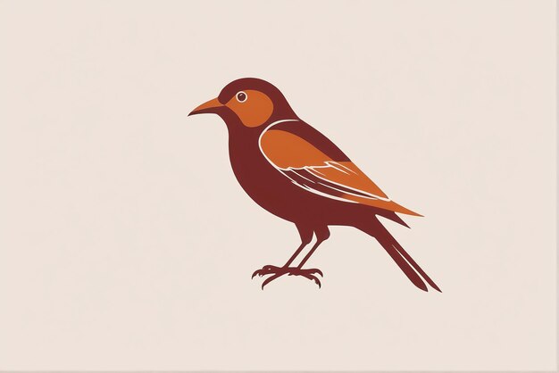 Photo bird logo bird symbol a bird with a brown and orange plumage