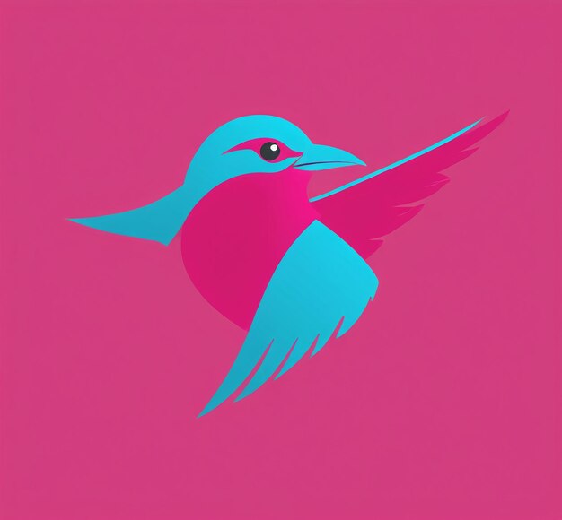 Photo bird logo bird symbol a bird with a pink background