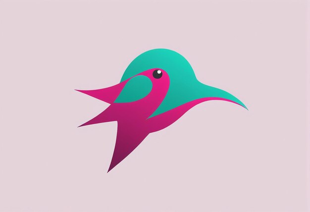 Photo bird logo bird symbol a bird with a pink beak and green beak