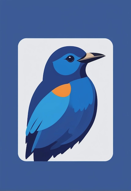 Photo bird logo bird symbol a blue bird with orange beak