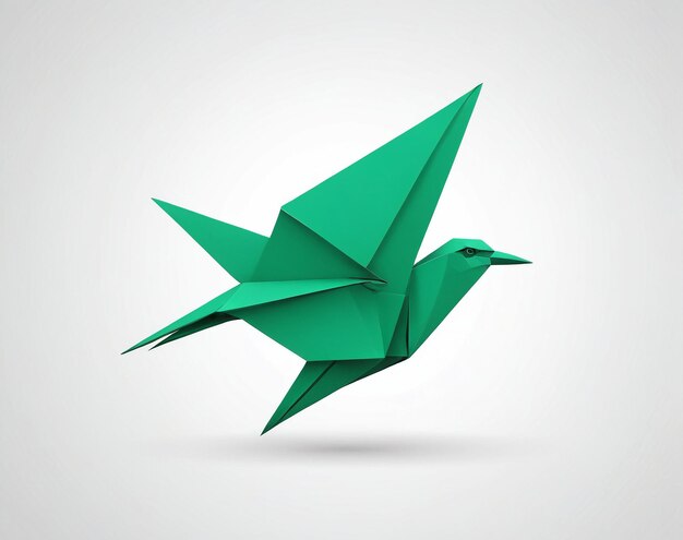 Photo bird logo bird symbol a green origa bird