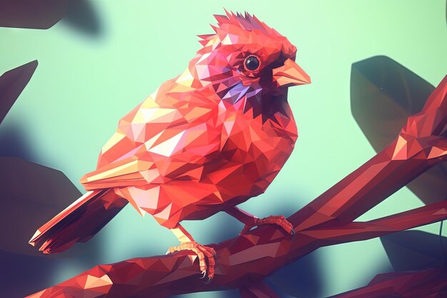 Bird Low poly animal style illustration generative ai