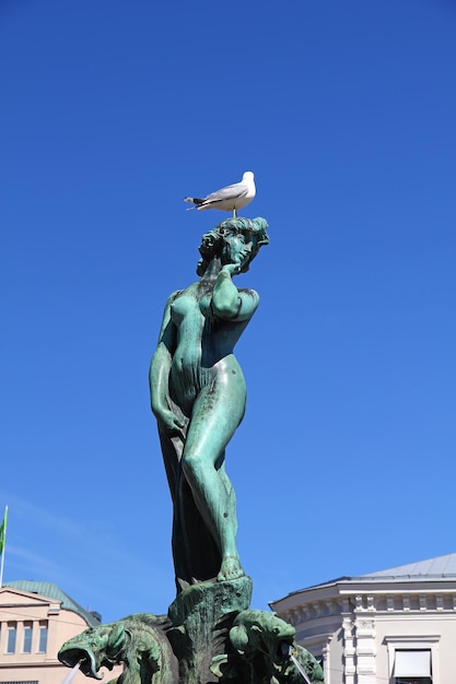 The bird on the monument in Helsinki Finland