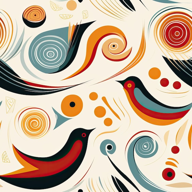 Bird motif design seamless pattern for digital print
