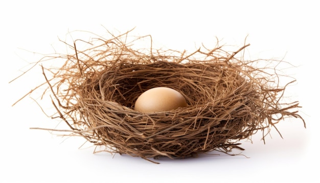 A BIRD NEST ELEVATION FRONT VIEW ISOLATED ON WHITE BACKGROUND CLIPPING PATH FULL DEPTH OF