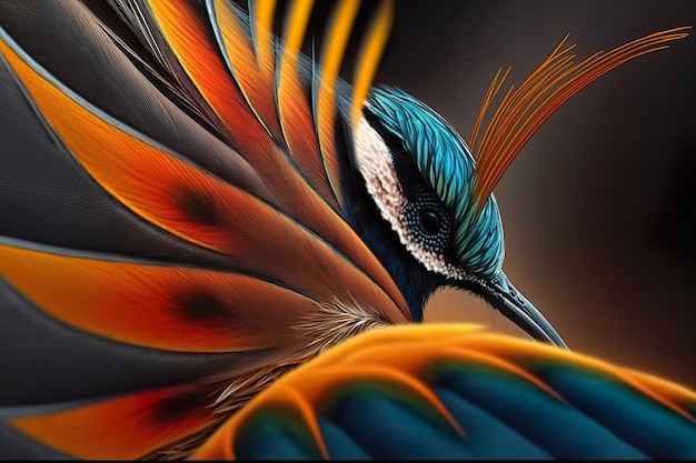 Bird of paradise amazing colors of bird of paradise generative ai high quality illustration