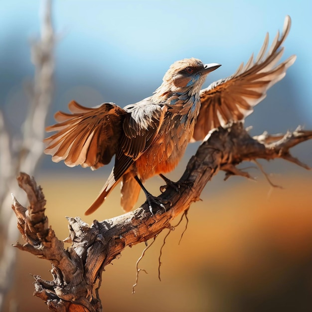 Photo a bird perched on a tree branch