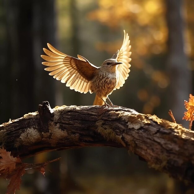 Photo a bird perched on a tree branch