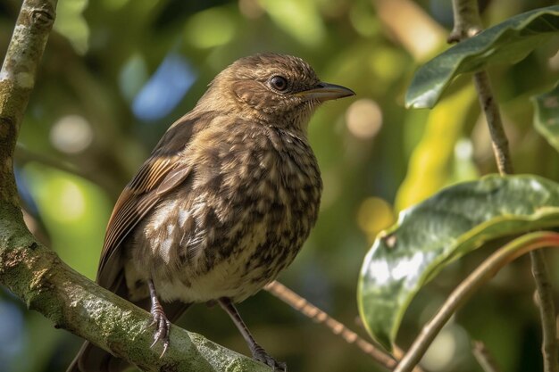 Photo a bird perched on a tree branch