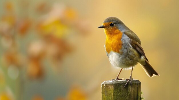 A Bird Perching on a Post