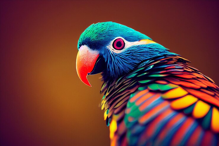 Photo bird photorealistic red billed toucan blue and yellow macaw